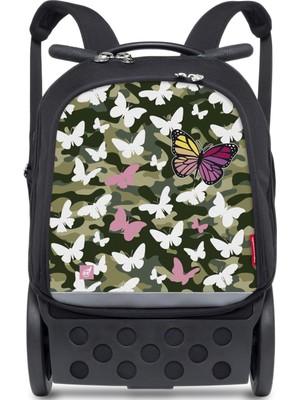 Nikidom Roller Up 19 Lt Butterfly Camo Çekçek Okul Çantası Kız Çocuklar İçin Ergonomik ve Pratik