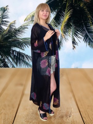 Boutique Venüs Taş Baskılı Uzun Pareo & Kimono