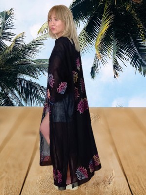 Boutique Venüs Taş Baskılı Uzun Pareo & Kimono