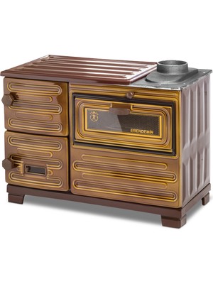 Erendemir Majolik Şömine Kuzine Ç. Kapaklı Döküm Soba EK104F-D