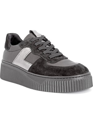 Libero L04.465 Süet Deri Kadın Spor Ayakkabı Siyah