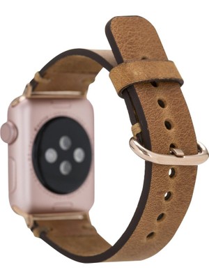 Bouletta Apple Watch Uyumlu Deri Kordon 38-40-41MM Roma G19 Taba