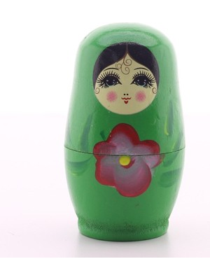 Home Decor Sevgiliye Hediye Ahşap Tombul Iç Içe Matruşka Bebek Yeşil Set 4lü