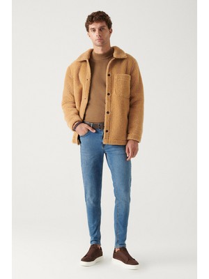 Avva Erkek Mavi Eskitme Yıkamalı Likralı Skinny Fit Jean Pantolon E003552