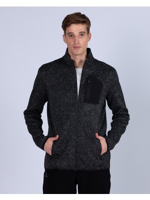 Kappa Double Face Polar Fleece Jacketerkek Siyah Regular Fit Fermuarlı Eşofman Üst