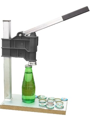 Silimo Şişe Kapatma Aleti Soda Gazoz Kapağı Kapama Makinası  Siyah  100 Kapak Hediye