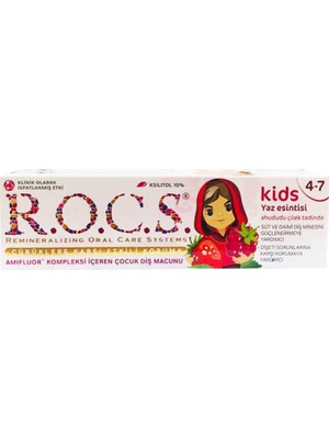 R.O.C.S. Kids 4-7 Yaş Ahududu-Çilek Tadında Çocuk Diş Macunu 35ML