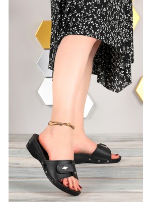 Woggo Ary 68-787 Günlük 4 cm Topuk Jelli Kadın Terlik