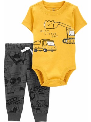 Carter's Erkek Bebek Body Pantolon Set 2'li Paket Sarı