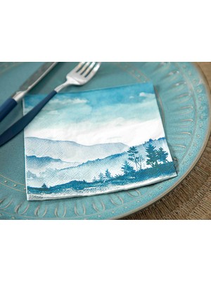 English Home Mist Land Kağıt 20'li Kağıt Peçete 25 x 25 cm Mavi