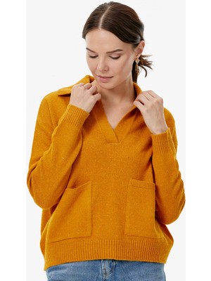 Sementa Polo Yaka Cepli Triko Kazak - Güneş