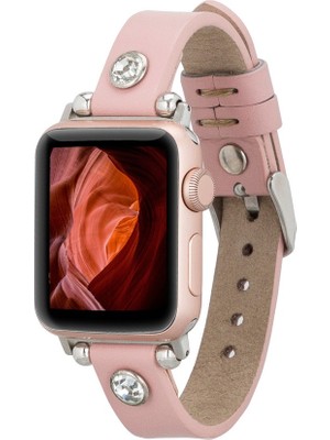 Bouletta Apple Watch Uyumlu Deri Kordon Visby 38-40-41MM Ferro Nu2 Pembe