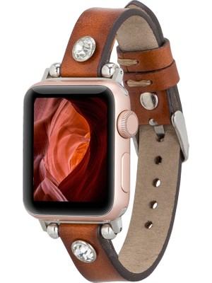 Bouletta Apple Watch Uyumlu Deri Kordon Visby 38-40-41MM Ferro RST2EF Taba