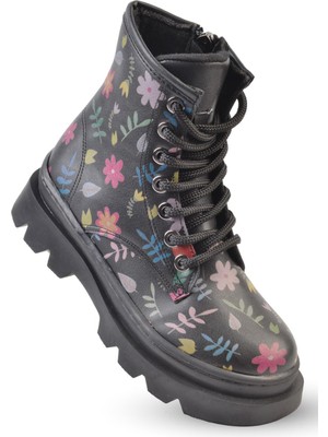 Kaptan Junior Kız Çocuk Botu Antibakteriyel Polar Astarlı Yandan Fermuarlı Esnek Tasarım