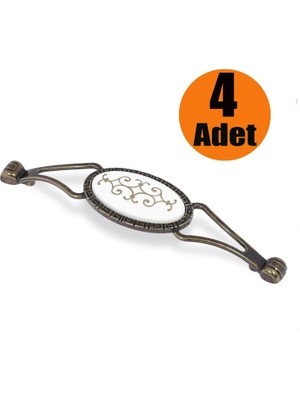 Çekmece Dolap Kapak Kulpu Kulbu Antik Metal Kulp 128 mm (4 Adet)