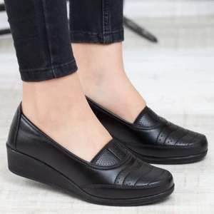 Kaof Shoes Kadın Siyah Anne Babet Ayakkabı Anne Ayakkabısı Kadın Günlük Ayakkabı Kadın Klasik Ayakkabı Anne Ayakkabı Ayzen