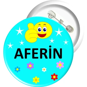 Misal Çocuk Rozet 13 - Aferin (10 Adet)