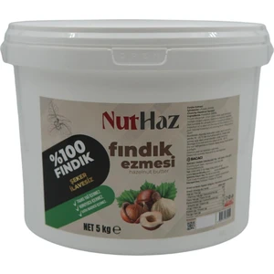 Nuthaz Şekersiz Sade Fındık Ezmesi Plastik Kova 5 kg