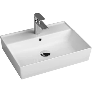 Aqua Bagno "plan" Tezgah Üstü Kare Çanak Lavabo , 55 X45 Cm.  Beyaz