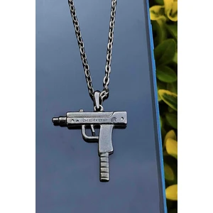 Trend Collection Uzi Başlıklı Siyah Füme Renk Erkek Uzi Kolye