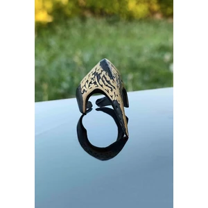 Trend Collection Zihgir Model Ayarlamabilir Siyah-Gold Erkek Yüzük
