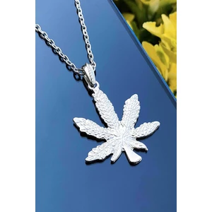 Trend Collection Gümüş Kaplama Kenevir Yaprağı Kolye