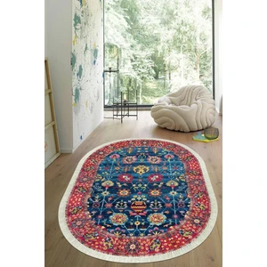 Viyana Home Dijital Baskılı Kaymaz Taban Yıkanabilir Oval Salon Halısı Mutfak Halısı Yolluk VHO-HY-894