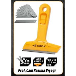 Cam Kazıma Bıçağı 10CM Kalıntı Temizleme Sıyırma Profesyonel 12 Yedek Bıçaklı