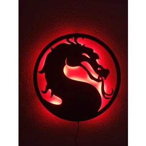 Ejderha Mortal Kombat LED Işıklı Duvar Tablosu
