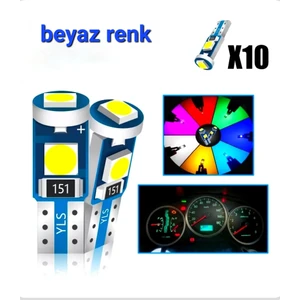 Oto Gösterge Ledi T5 5050 LED Torpito Kadran LED 12V Canbuslı Beyaz 10 Adet