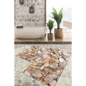 Viyana Home Dijital Baskılı Kaymaz Tabanlı Yıkanabilir 2'li Set Banya Halısı Klozet Takımı Paspas VHKZ-HP-660