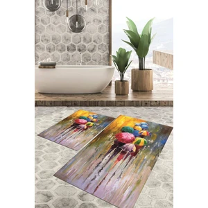 Viyana Home Dijital Baskılı Kaymaz Tabanlı Yıkanabilir 2'li Set Banya Halısı Klozet Takımı Paspas VHKZ-HP-676