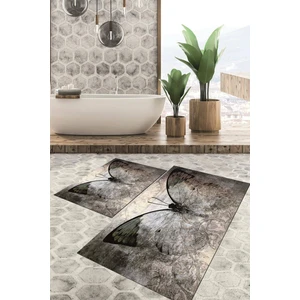 Viyana Home Dijital Baskılı Kaymaz Tabanlı Yıkanabilir 2'li Set Banya Halısı Klozet Takımı Paspas VHKZ-HP-774