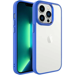 Case 4U Apple iPhone 14 Pro Kılıf Renkli Kenar Metal Kamera Çerçeveli Krom Arka Kapak Lacivert