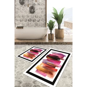 Viyana Home Dijital Baskılı Kaymaz Tabanlı Yıkanabilir 2'li Set Banya Halısı Klozet Takımı Paspas VHKZ-HS-241