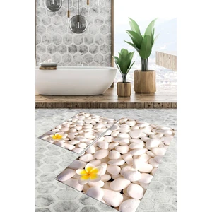 Viyana Home Dijital Baskılı Kaymaz Tabanlı Yıkanabilir 2'li Set Banya Halısı Klozet Takımı Paspas VHKZ-HT-1154