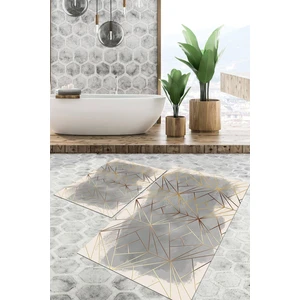 Viyana Home Dijital Baskılı Kaymaz Tabanlı Yıkanabilir 2'li Set Banya Halısı Klozet Takımı Paspas VHKZ-HT-1382