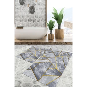 Viyana Home Dijital Baskılı Kaymaz Tabanlı Yıkanabilir 2'li Set Banya Halısı Klozet Takımı Paspas VHKZ-HT-1388