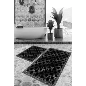 Viyana Home Dijital Baskılı Kaymaz Tabanlı Yıkanabilir 2'li Set Banya Halısı Klozet Takımı Paspas VHKZ-SD-1113