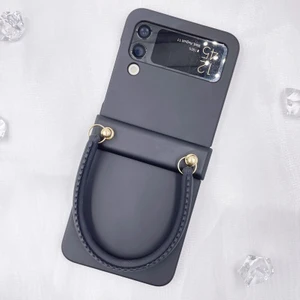 Qichenga Samsung Galaxy Z Flip 4 Bilek Bandı Macaron Hard Pc Her Şey Dahil Menteşe Tam Koruma Cep Telefonu Kılıfı (Yurt Dışından)