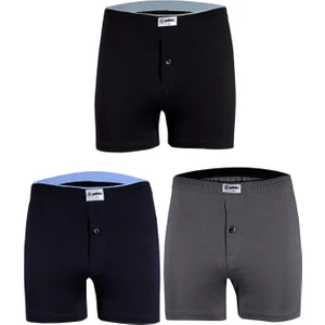 3'lü Yıldız Erkek Havlu Bel Penye Boxer