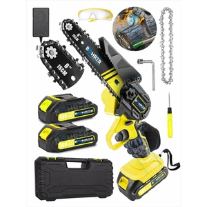 Böhre 58VF 5AH 6'' 20 cm Pala Yellow Şarjlı Çift Akülü Mini Zincirli Budama Testere Makinesi