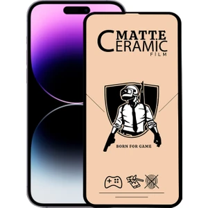 Kzy Apple iPhone 14 Pro Max Tam Kaplayan Mat Seramik Nano Esnek Ekran Koruyucu Cam