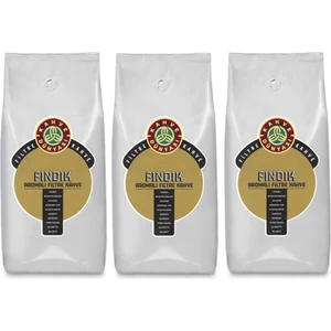 Kahve Dünyası Fındık Aromalı Filtre Kahve Çekirdek 3 Adet 1 Kg.
