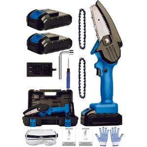 58V 5AH Dark Blue +2 Adet Zincir Hediyeli Çift Bataryalı Dal Budama Akülü Testere Makinesi