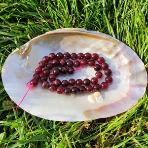 Doğal Taş Delisi Garnet (Granat-Lal) Doğal Taş Dizisi (8mm) (Sertifikalı)