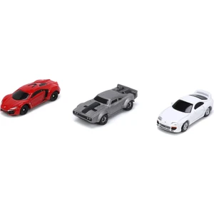 Jada Toys Hızlı ve Öfkeli 3'lü Paket Nano Araba, 4 cm ve 1:65 Ölçek