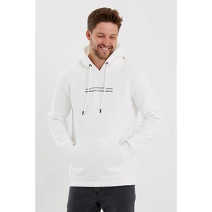 Erkek Slim Fit Baskılı Kapüşonlu Sweatshirt