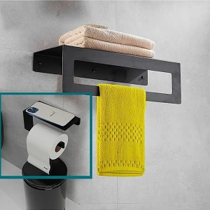 Metal Banyo Havlu Askılığı ve Tuvalet Kağıdı Askılığı 2'li Set