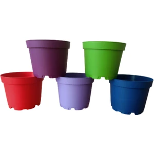 Tuğel Flowers 20 Adet Plastik 5 Renkli Çiçek Üretim Saksısı (8.5 CM.LİK) Alt Tabaksız